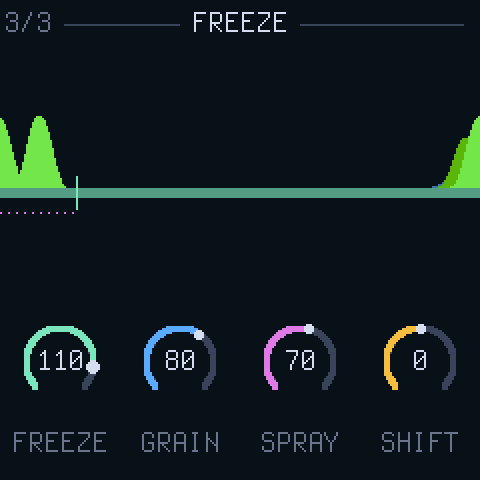FREEZE: grains on the delay line