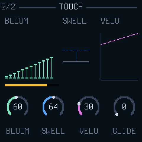 TOUCH: bloom stairs, swell lift, velocity line